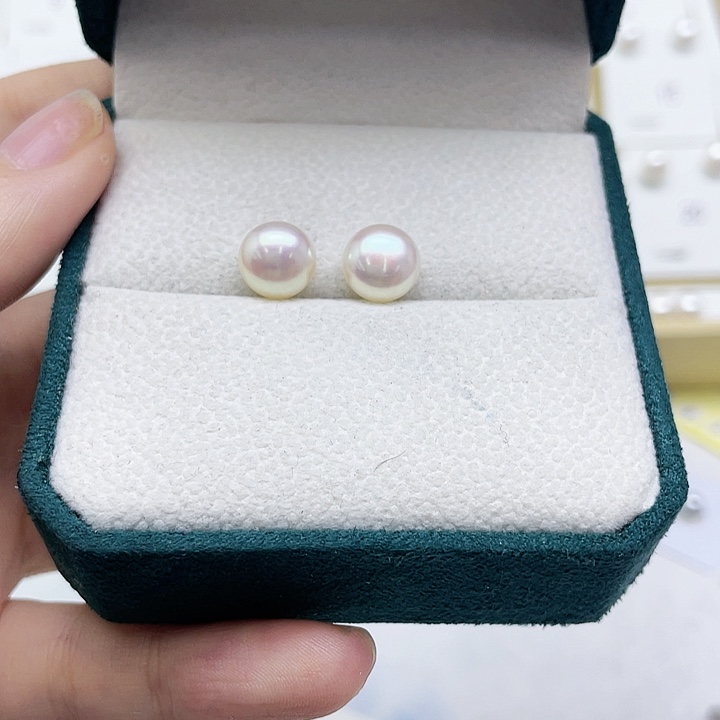 淡水珍珠耳饰银S925镶嵌千**缘