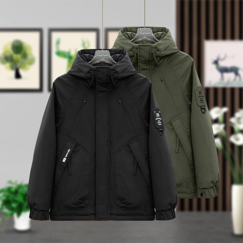 19907 时尚2025秋冬季男士夹克薄棉百搭时尚二棉工装衣服外套