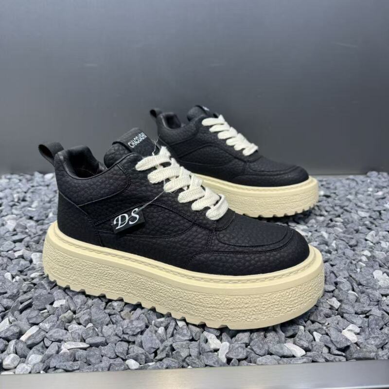 2025秋冬新款男士欧洲站设计师小众百搭皮面轻奢厚底舒适休闲鞋