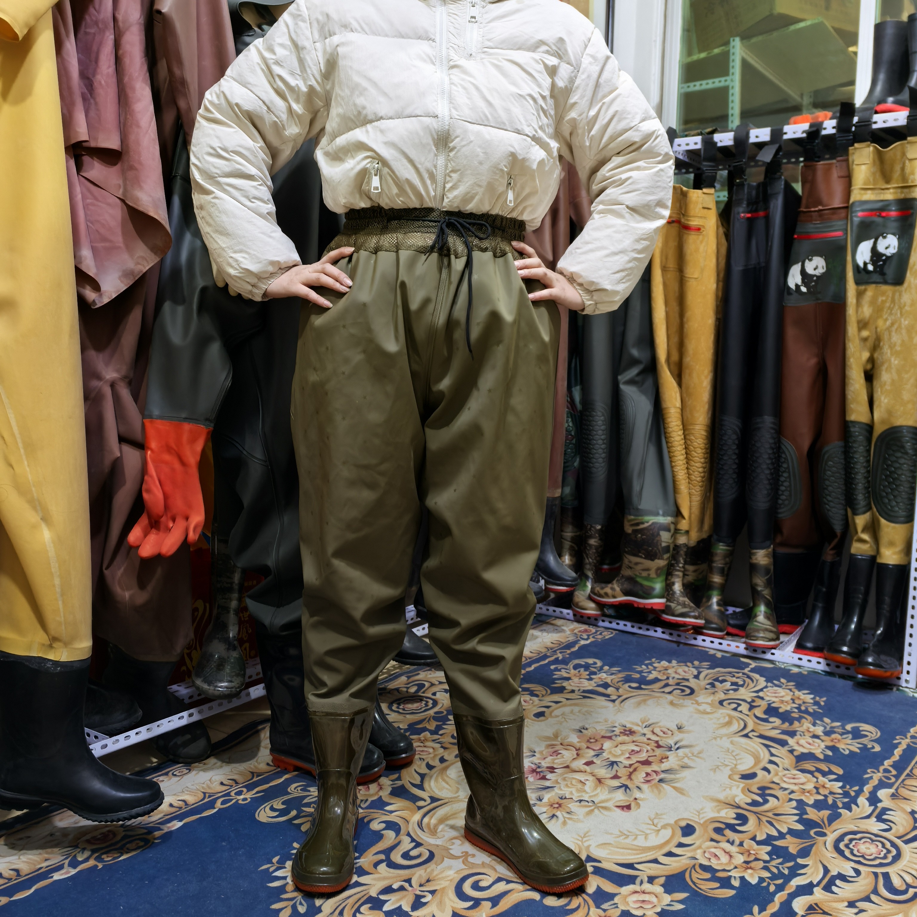 水田泥地专用平底鞋齐腰下水裤