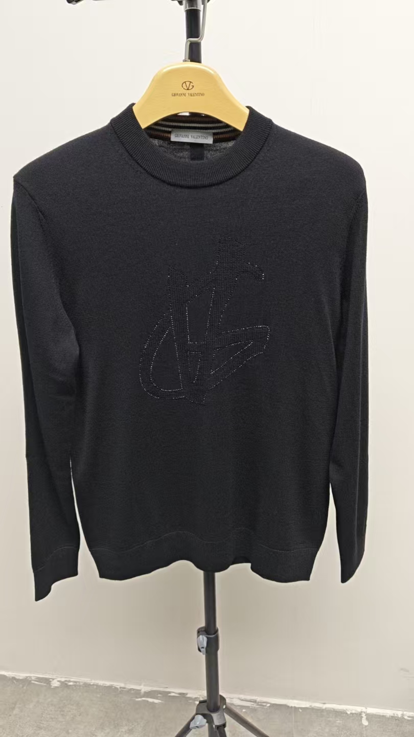 标准薄款堆堆领套头圆领衫时尚轻奢男装秋冬