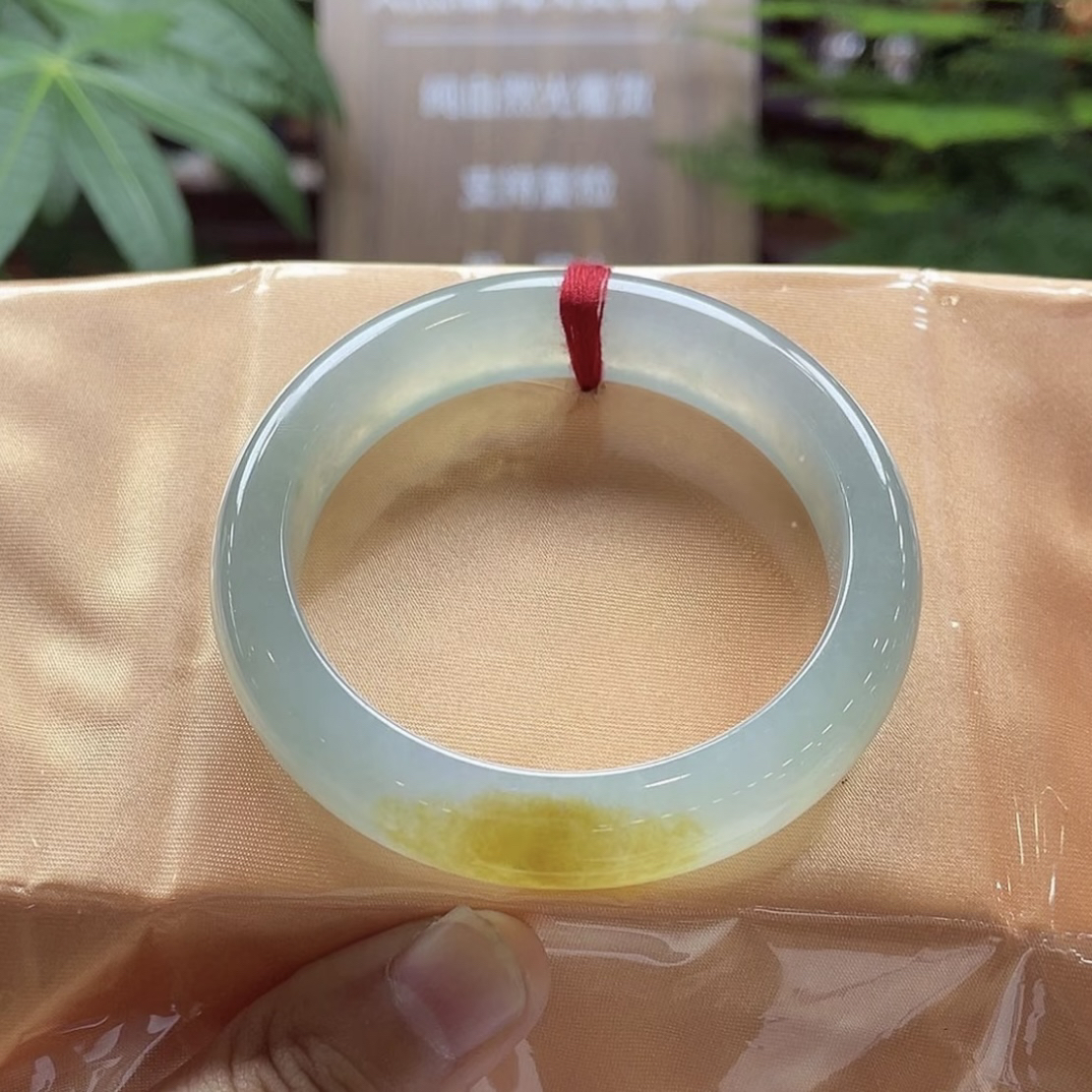 53-54正圈冰黄翡翡翡翠手镯