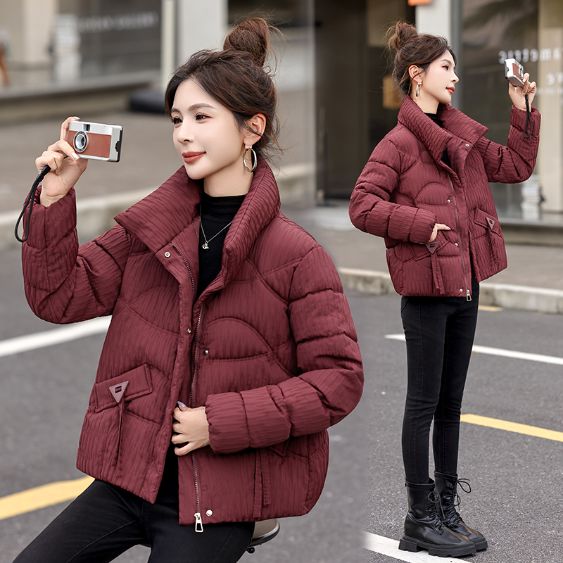 棉服女短款2025新款时尚设计感立领棉衣冬季保暖加厚洋气棉袄外套