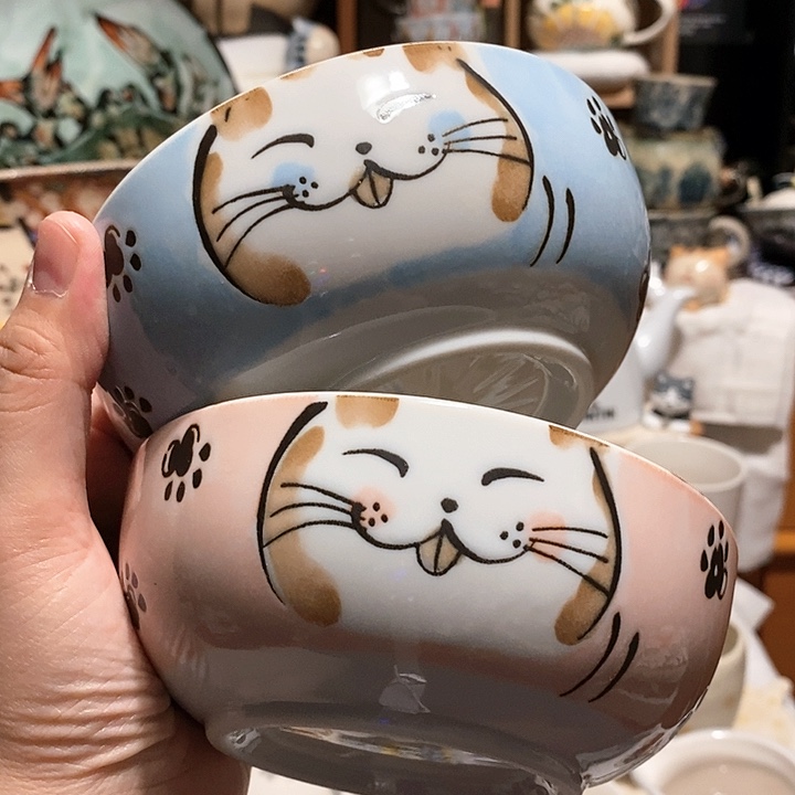 朱***彬搪瓷猫咪米饭碗…………