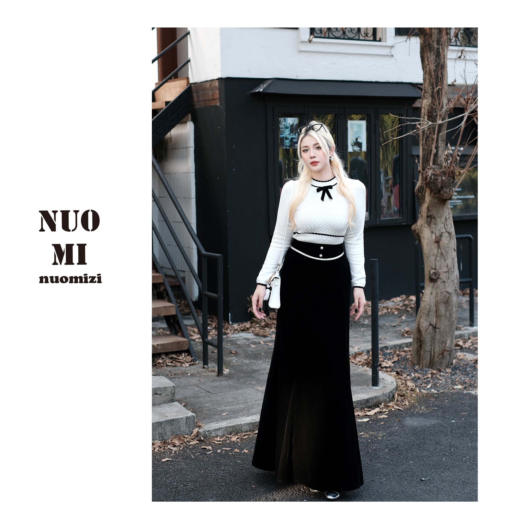 ZOZ糯米子[奥黛小姐半裙]千金感穿搭气质风显瘦裙丝绒鱼尾半身裙