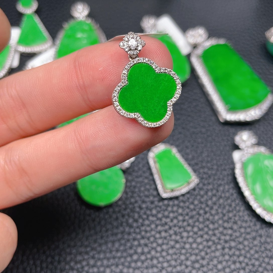 【闪购商品】翡翠吊坠(不含链)银S925镶嵌