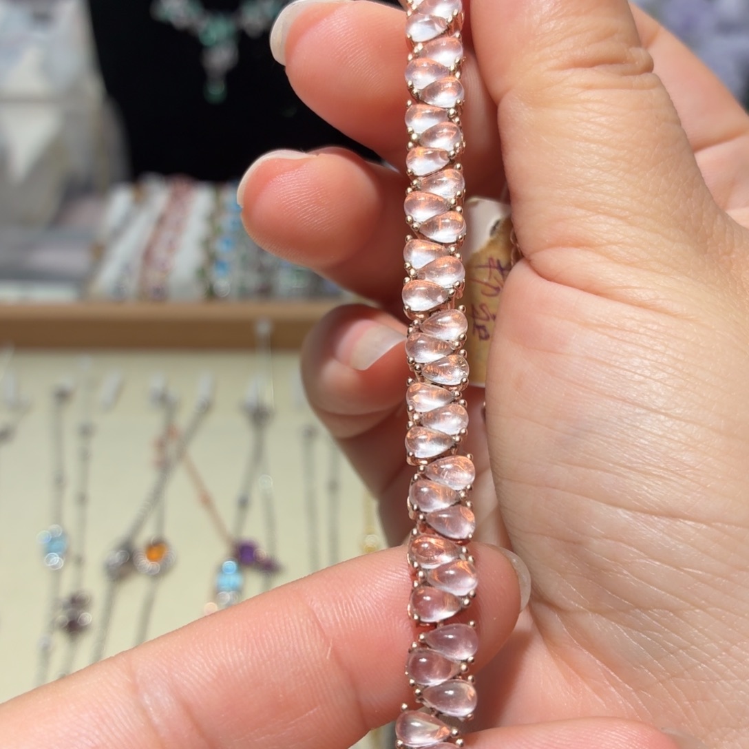 手链芙蓉石银S925镶嵌