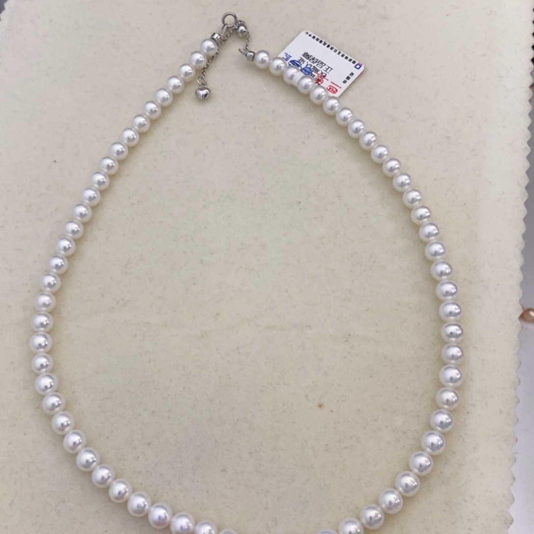 淡水珍珠银S925镶嵌项链