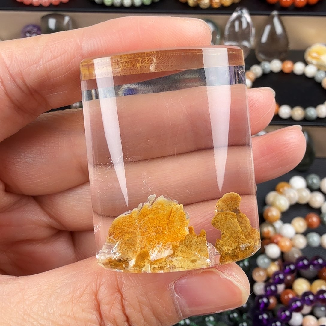 水晶吊坠(不含链)未镶嵌俊*天然晶中晶