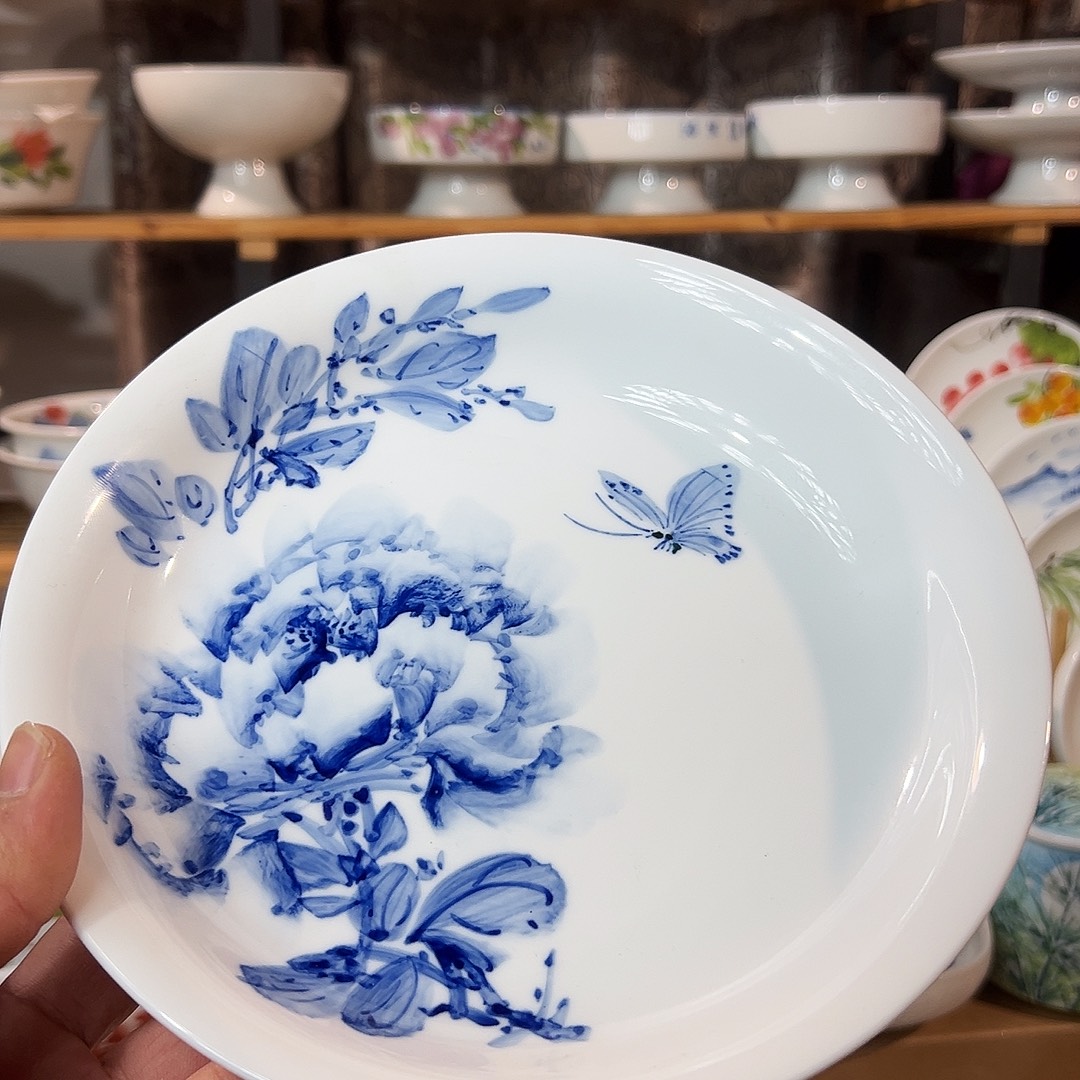 陶瓷景德镇高温釉下陶瓷8寸盘