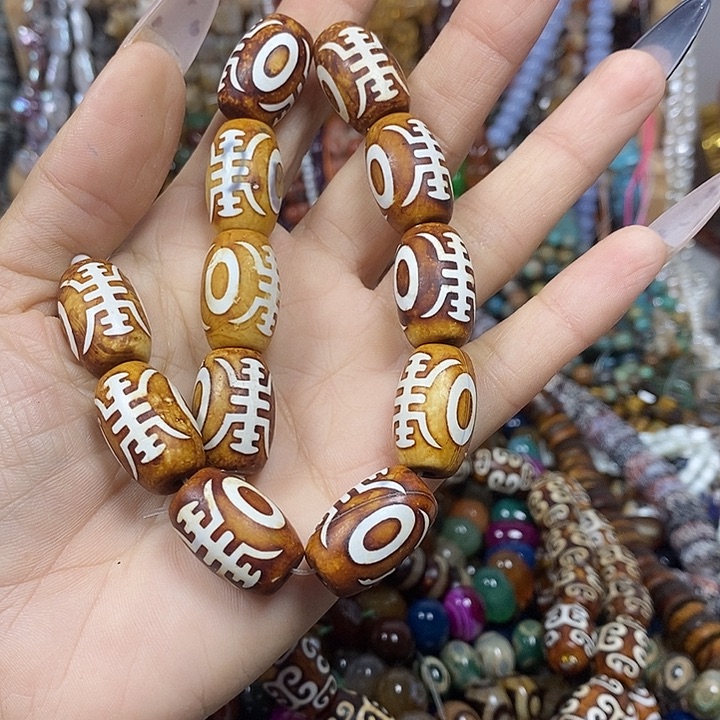 玛瑙/玉髓未镶嵌珠宝半成品玛瑙天珠卡14*21mm