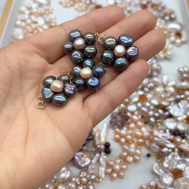 淡水珍珠发饰银S925镶嵌