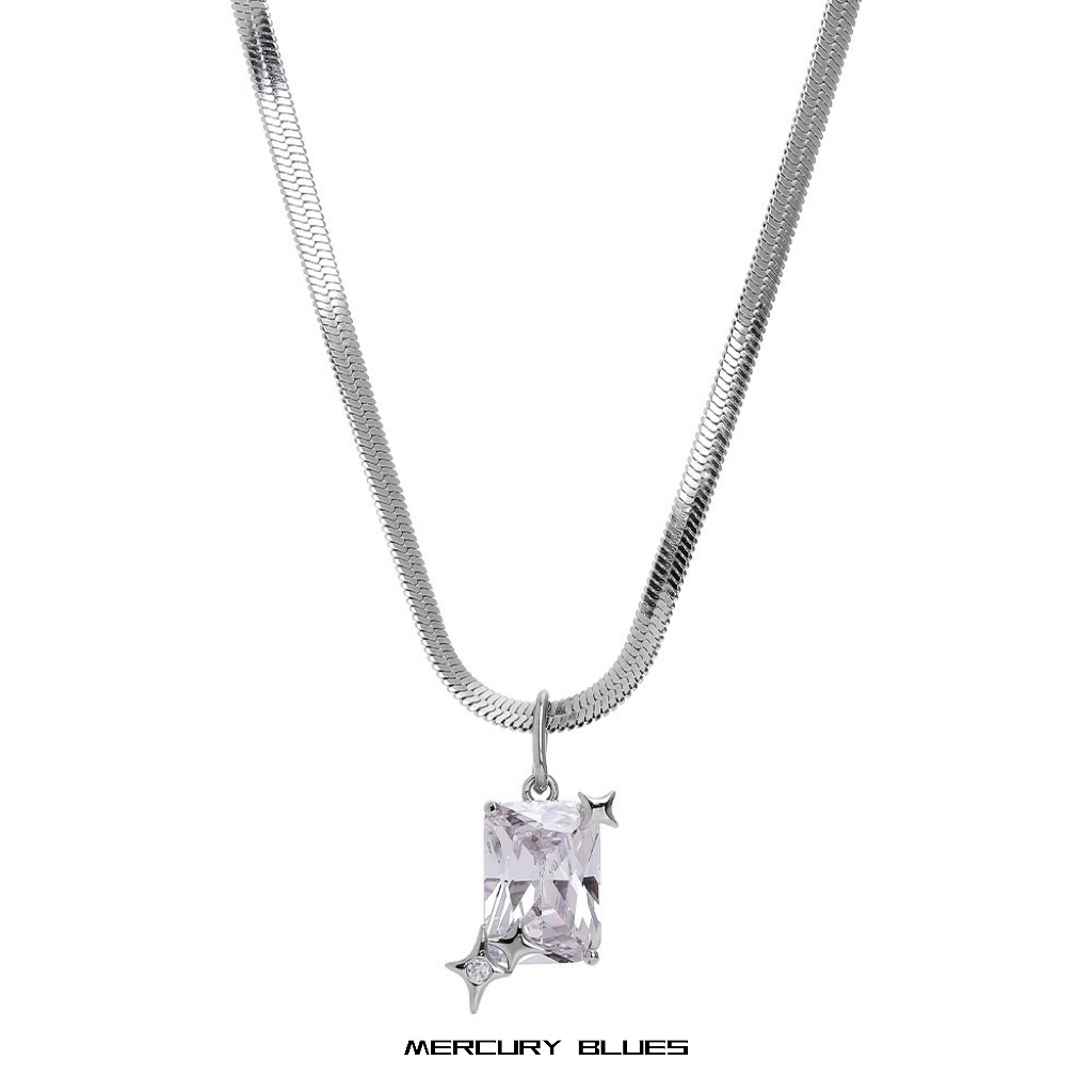 钛钢锆石吊坠 星陨系列白色透亮个性镶钻钛钢吊坠男女士配饰晶钻