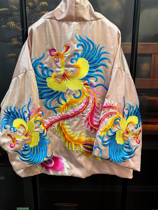 等闲集国风新中式刺绣浅粉凤凰上衣