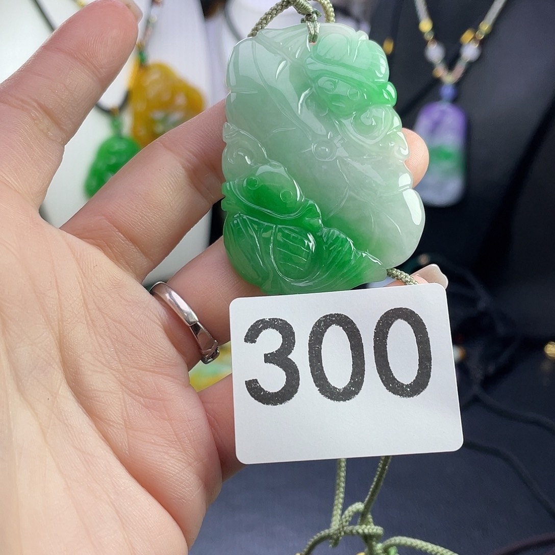 翡翠未镶嵌吊坠(赠链)