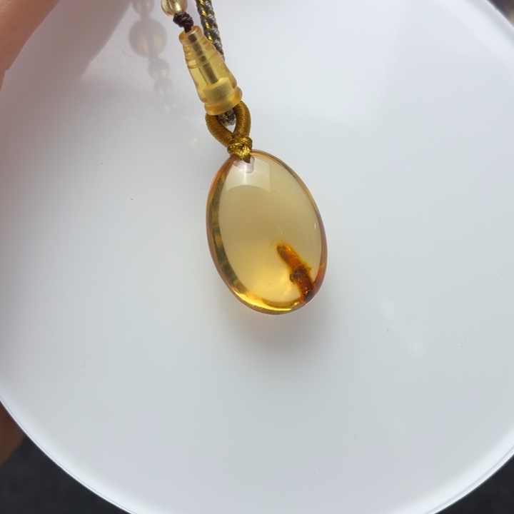 琥珀未镶嵌珠宝奇石白茶植物意境水滴