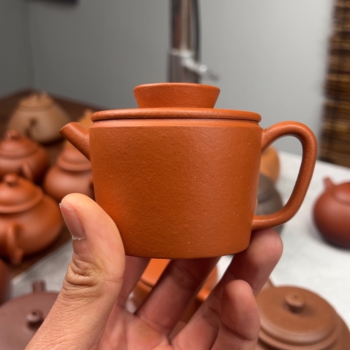 紫砂茶壶红黄泥巨轮140cc