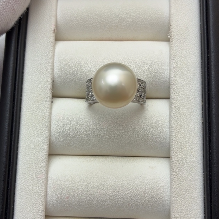 海水珍珠戒指银S925镶嵌
