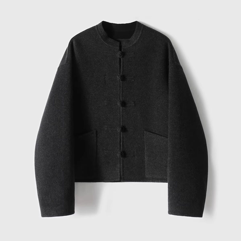 【九月木兮】经典双面呢羊毛双面异色中式呢大衣外套S82748SMBVG