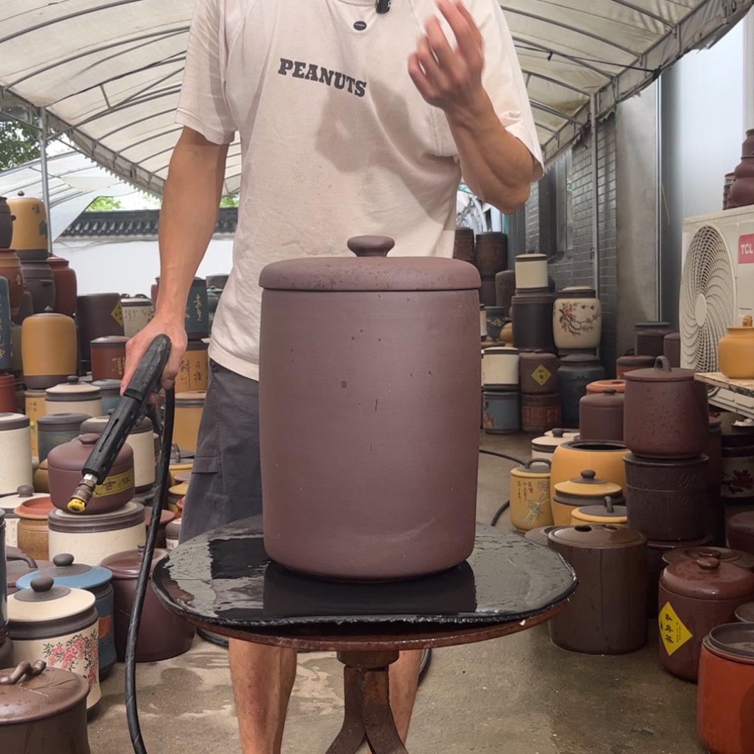 紫砂茶叶罐12饼微瑕
