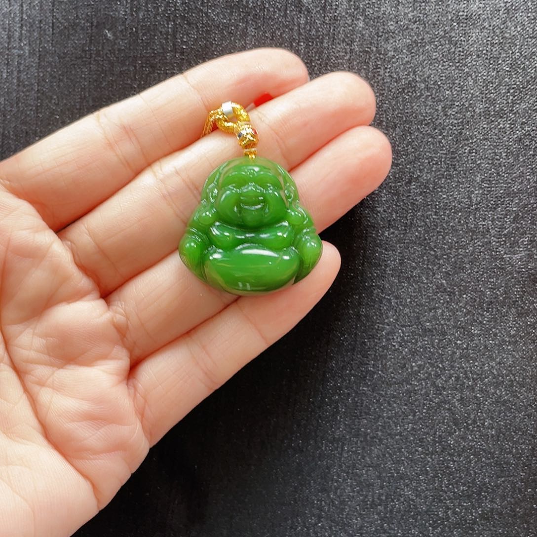 吊坠(赠链)18K金镶嵌和田玉