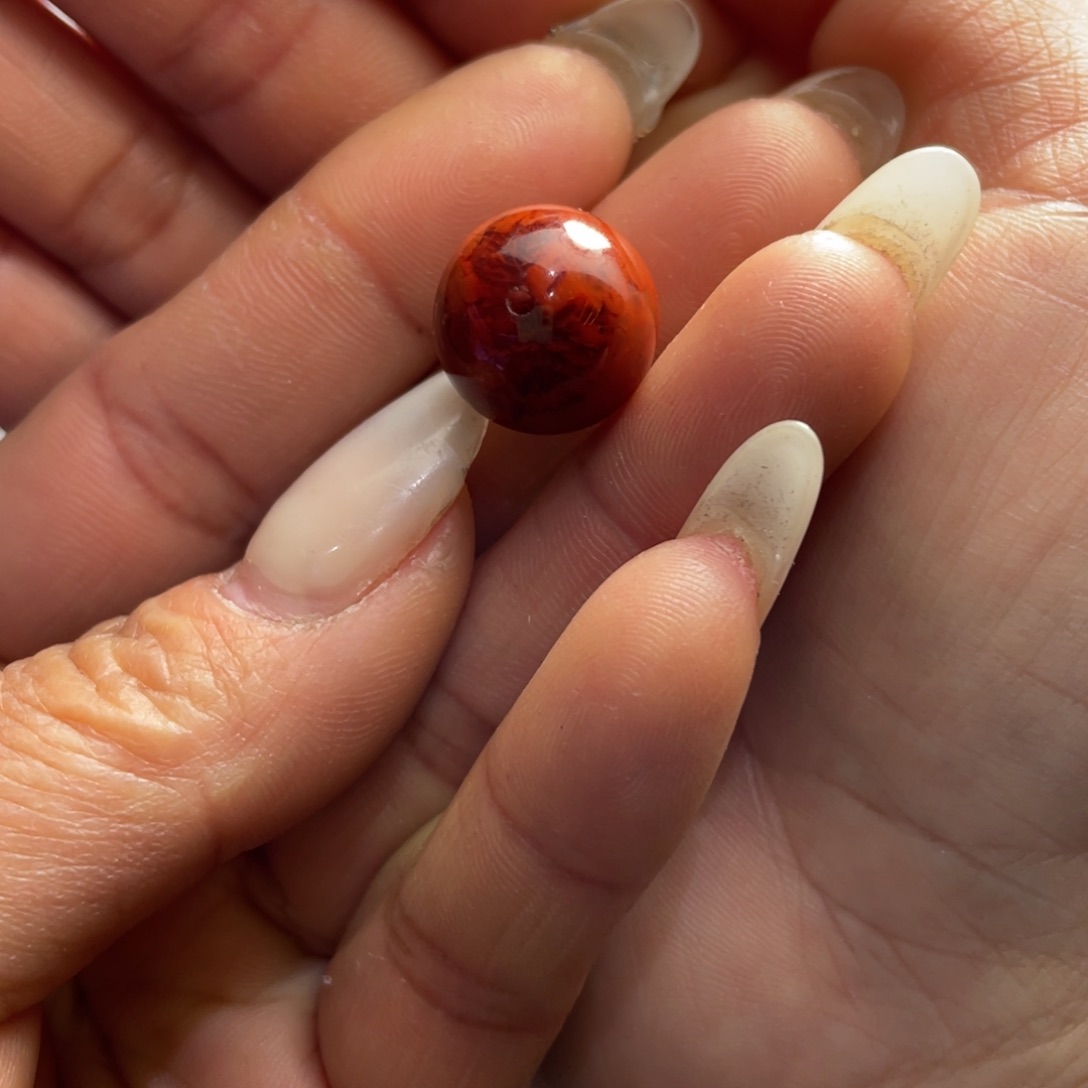 南红玛瑙珠子未镶嵌蝉*