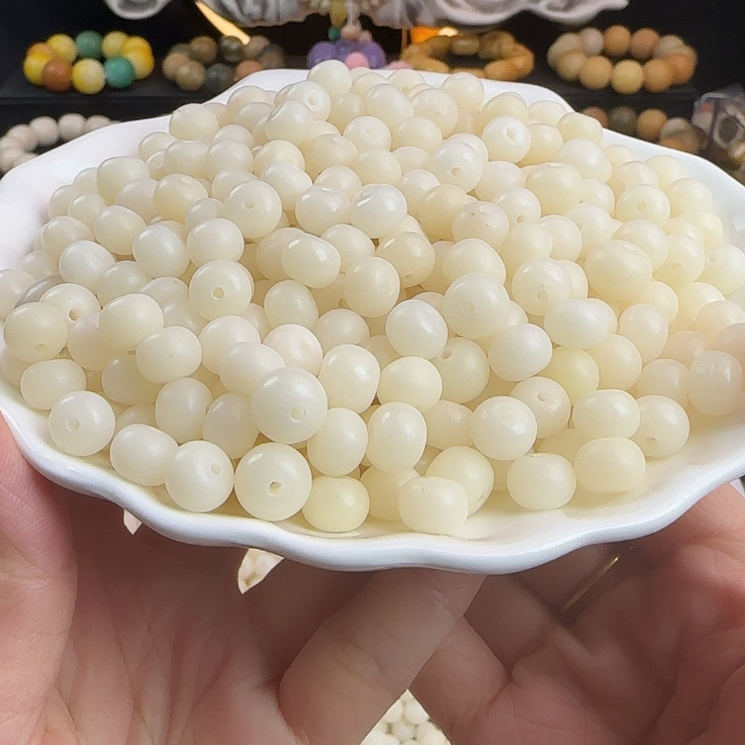 菩提根/象牙果手串微瑕9/10白苹果500颗