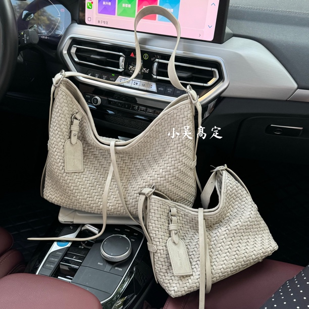 大小carry all 百搭单肩斜挎包软皮手工编织腋下牛角饺子包