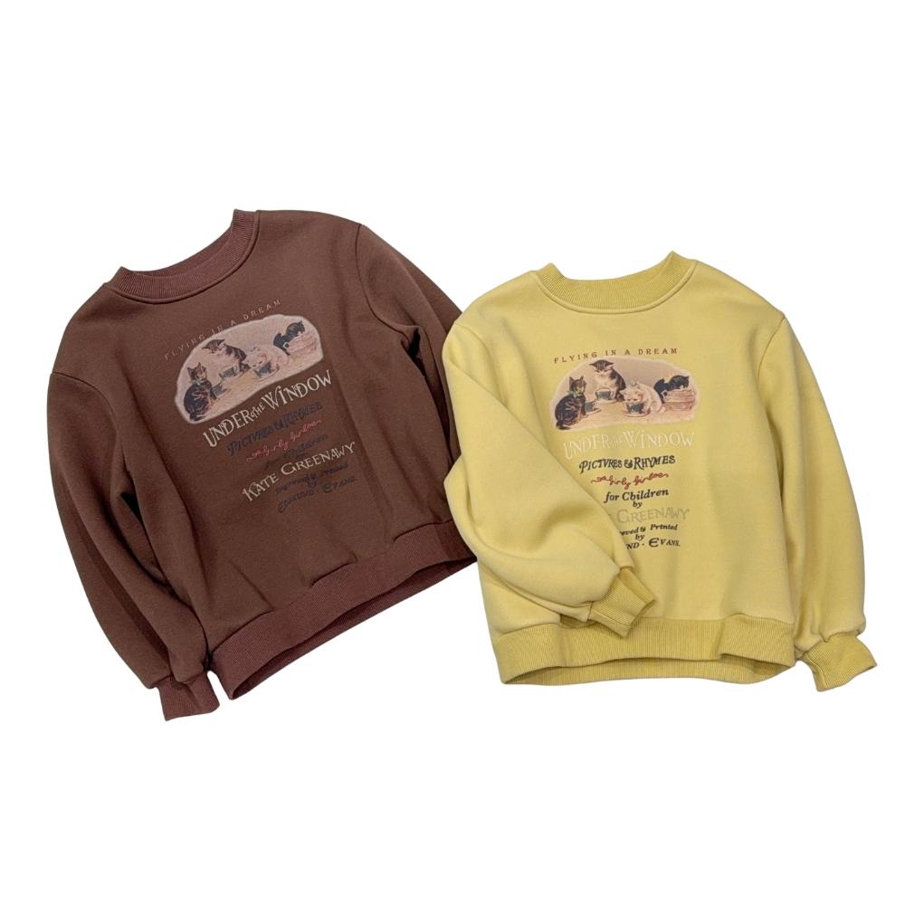 冬季可爱女宝宝加厚加绒休闲百搭套头卫衣上衣