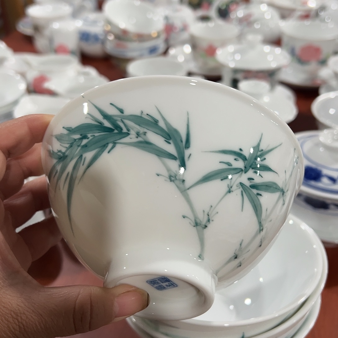 醴陵瓷直播供货基地手绘米饭碗12厘米