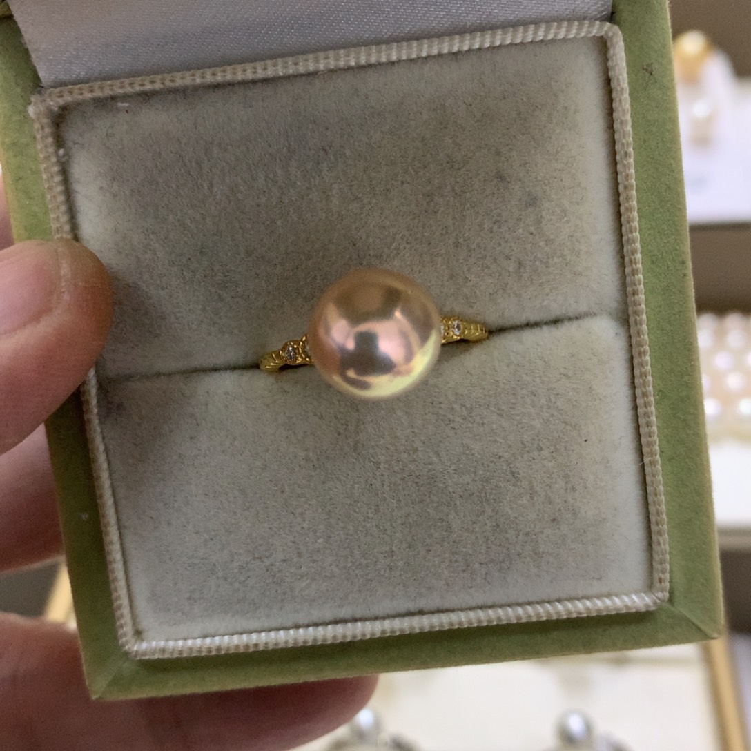 戒指淡水珍珠银S925镶嵌10-11爱迪生戒指多样性发货1