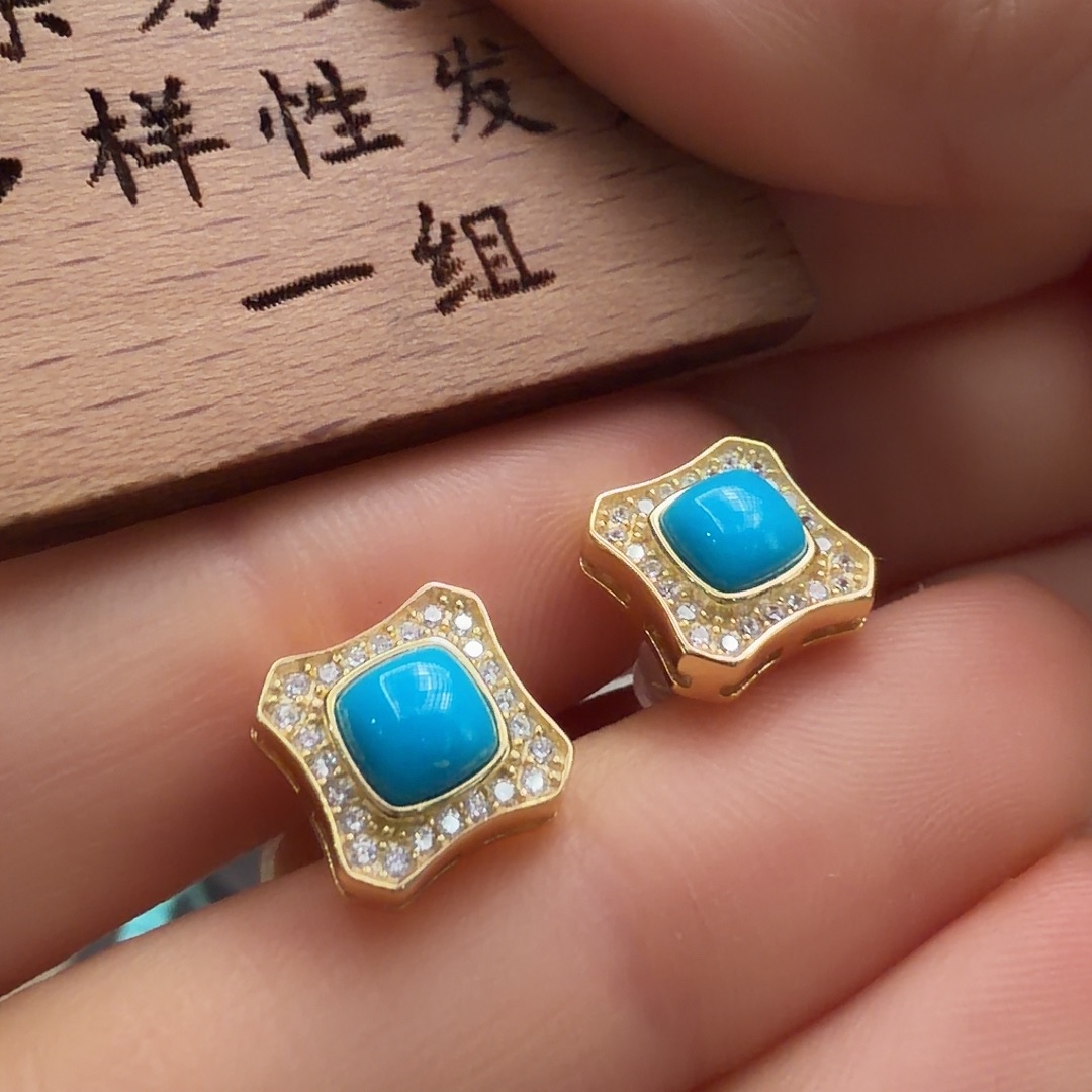 绿松石银S925镶嵌颈饰