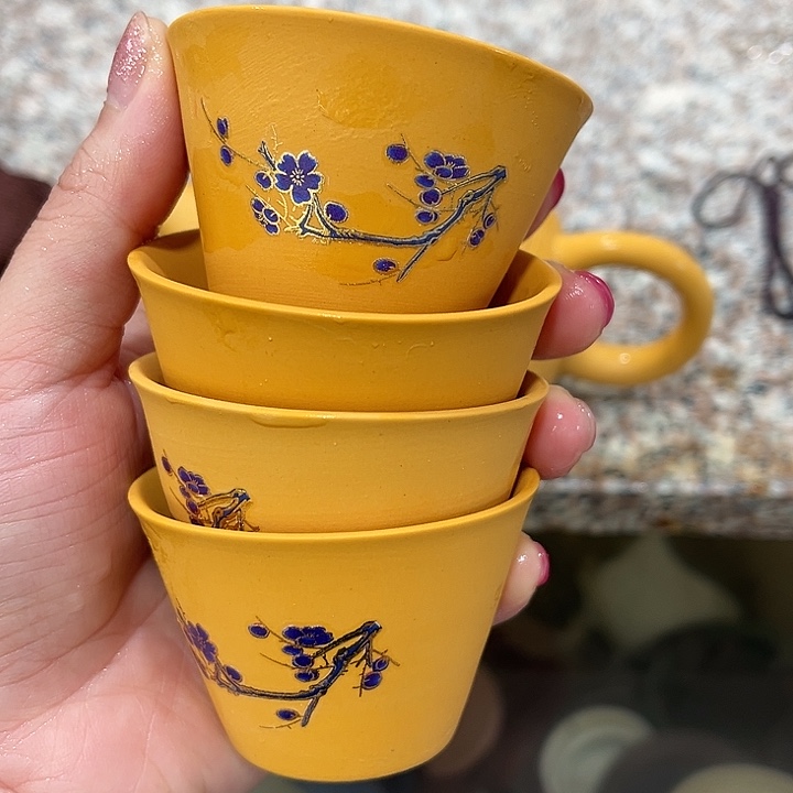 茶壶紫砂喜上眉梢斗笠杯