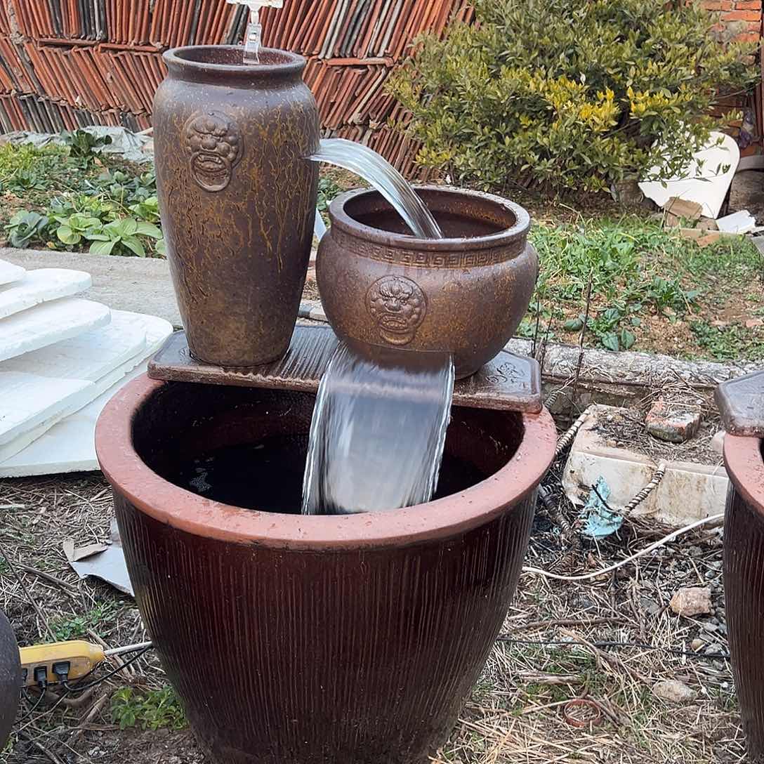 紫砂花盆整套流水罐