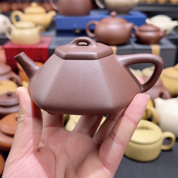 茶壶紫砂紫泥方瓢170cc