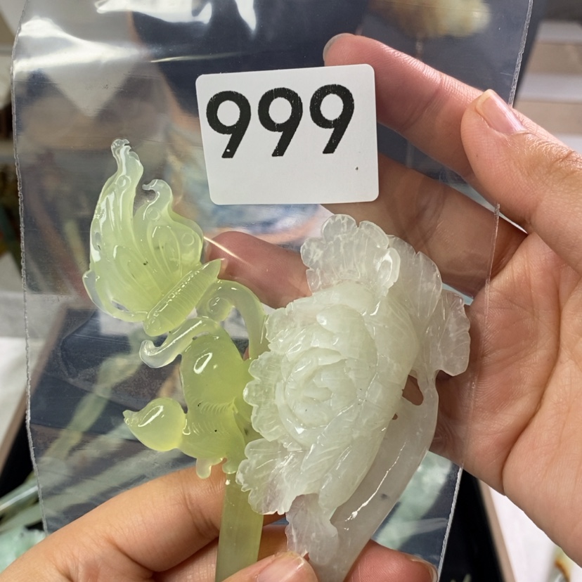 【闪购商品】岫玉发饰未镶嵌楠**作