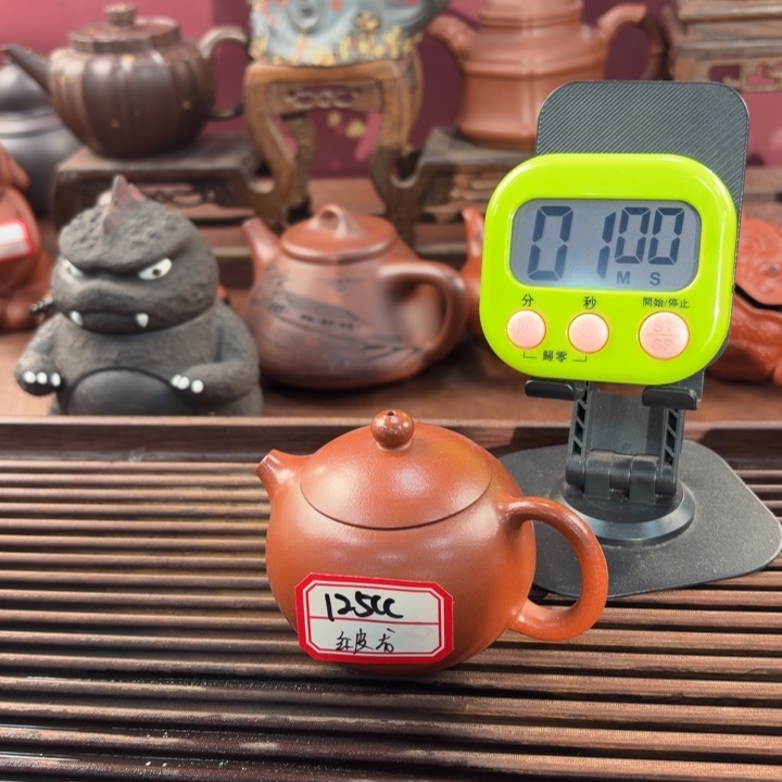 梅***具茶壶紫砂宜兴原矿红皮龙125