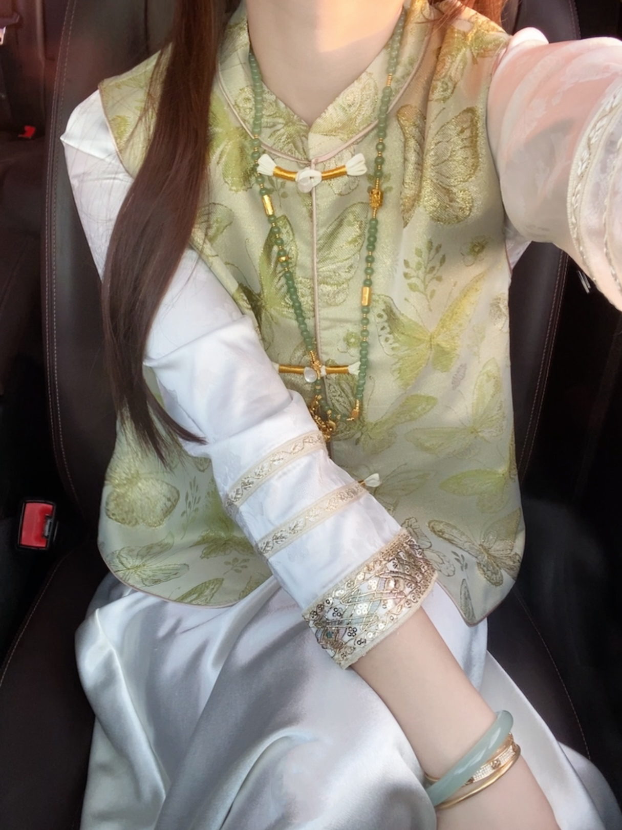 2025提花薄款四季通用女马夹传统中国风植物花卉春秋冬