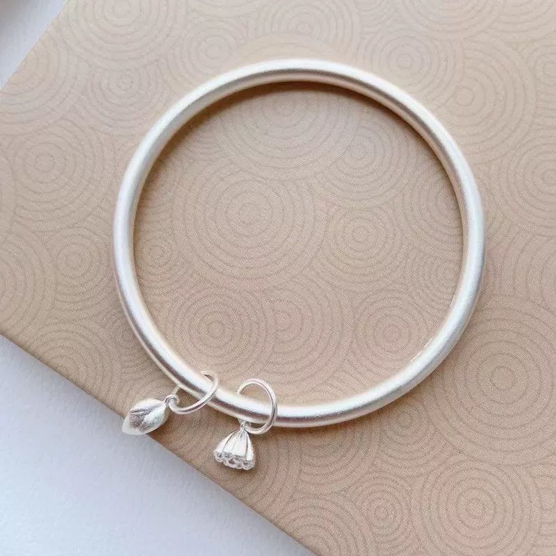 足银手镯 58号链接 【闭口手镯】足银999.9 清库存带证书礼盒包装