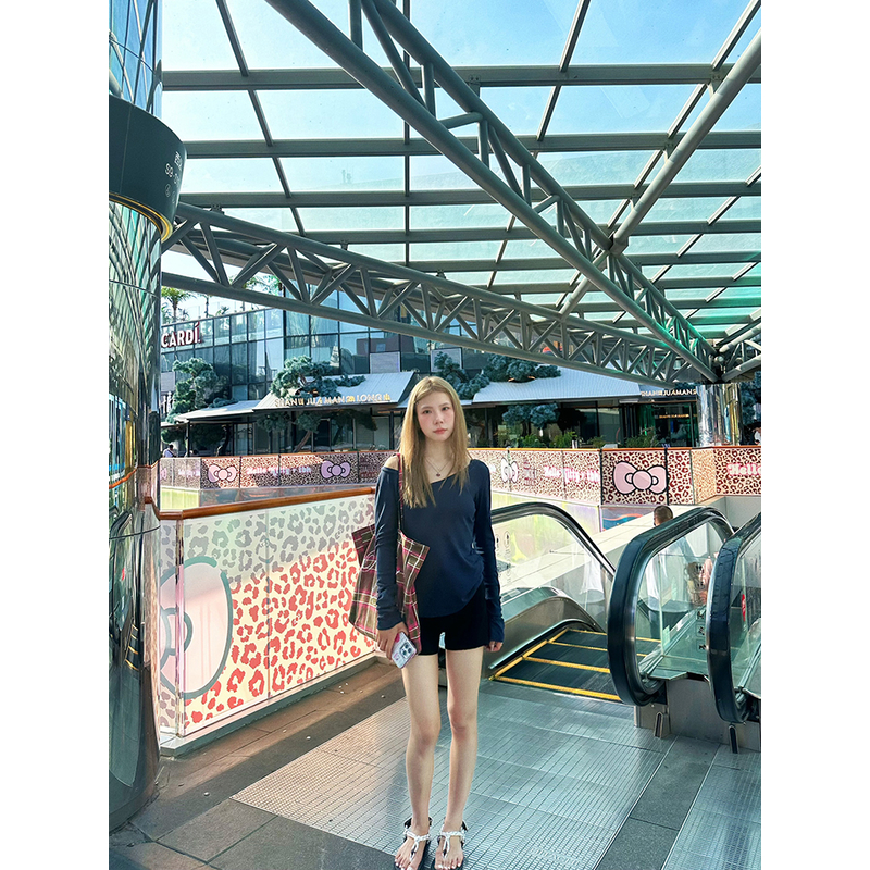 【不走光】高腰包臀短裤005