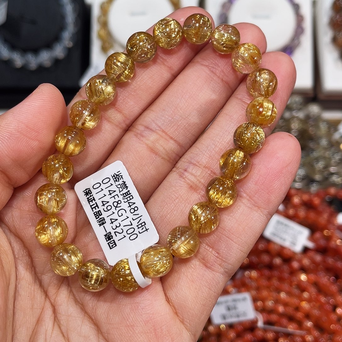 发晶未镶嵌手链毕业钛晶8.4mm