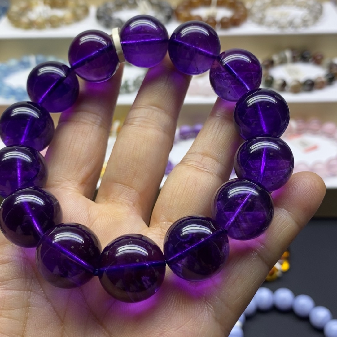 水晶手链未镶嵌乌拉圭紫17m