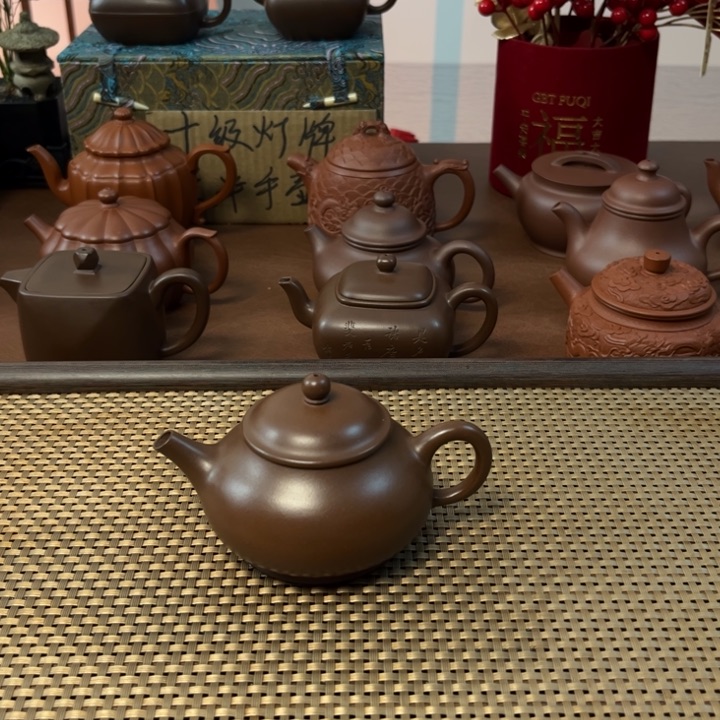 紫砂茶壶小品潘壶深井紫泥