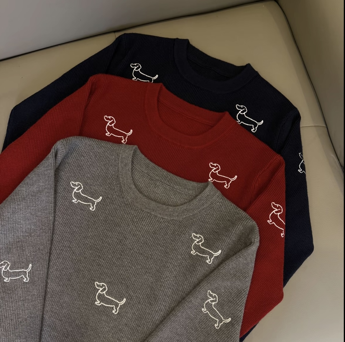 【刺绣狗狗】联名狗修三色条纹VASANYV FASHION 男女同款针织上衣
