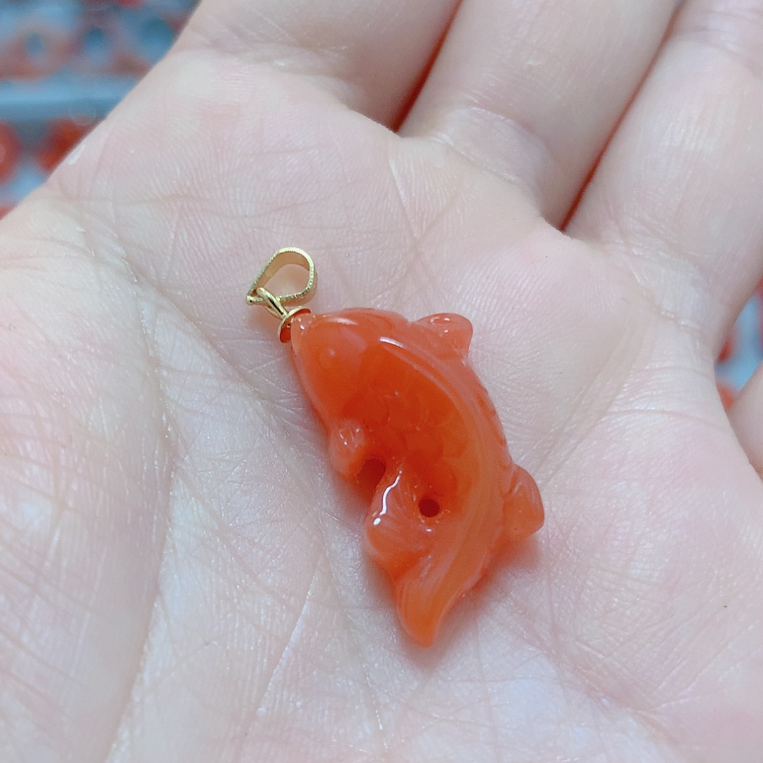 南红玛瑙吊坠(不含链)银S925镶嵌