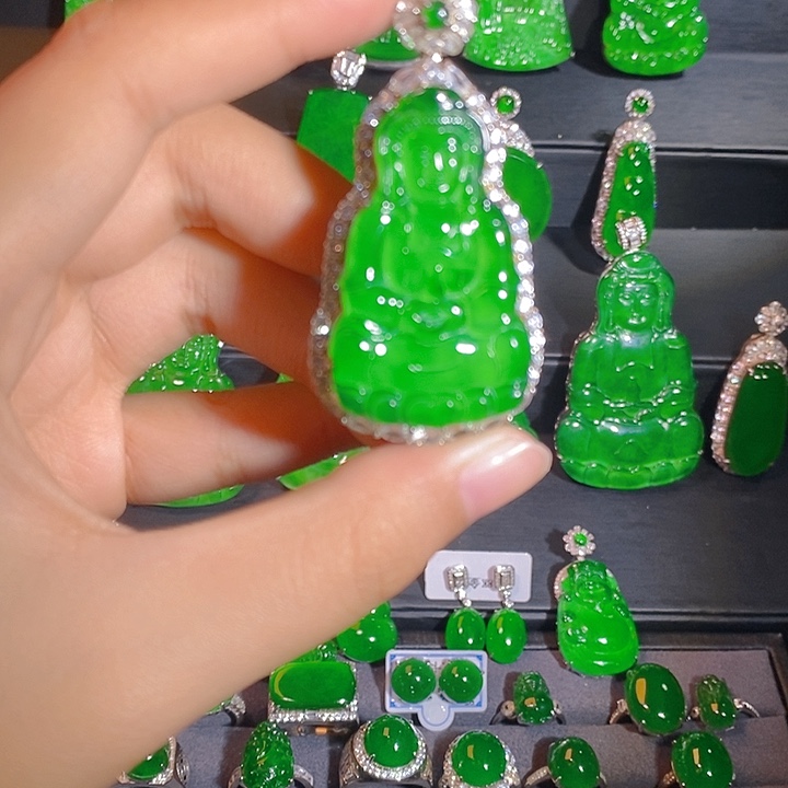 翡翠银S925镶嵌颈饰yy