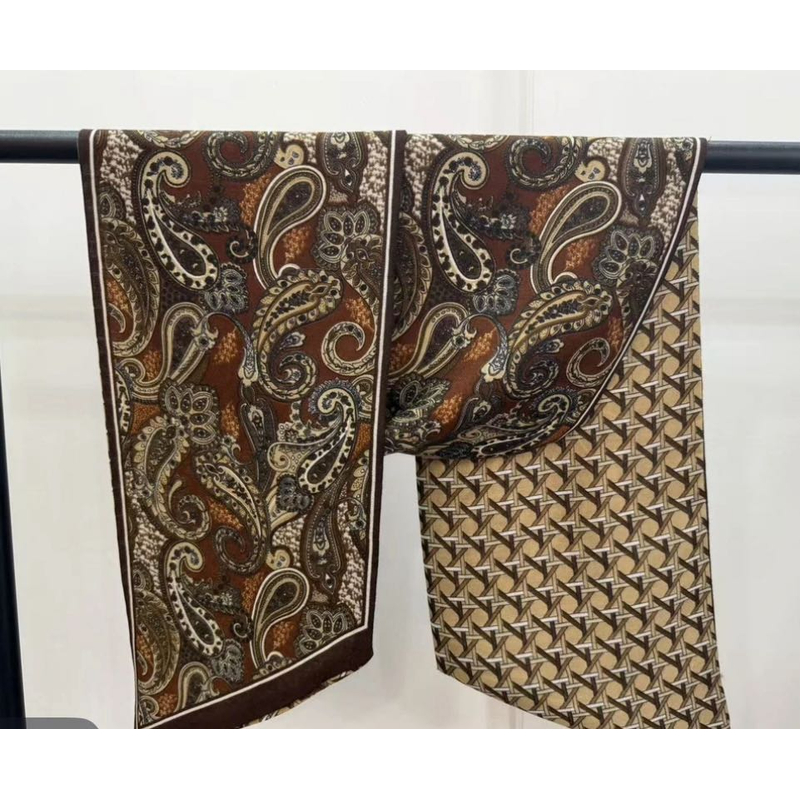 【双面腰果】丝麻160*22斜角双层丝巾高级气质显白不挑人丝巾披肩X8