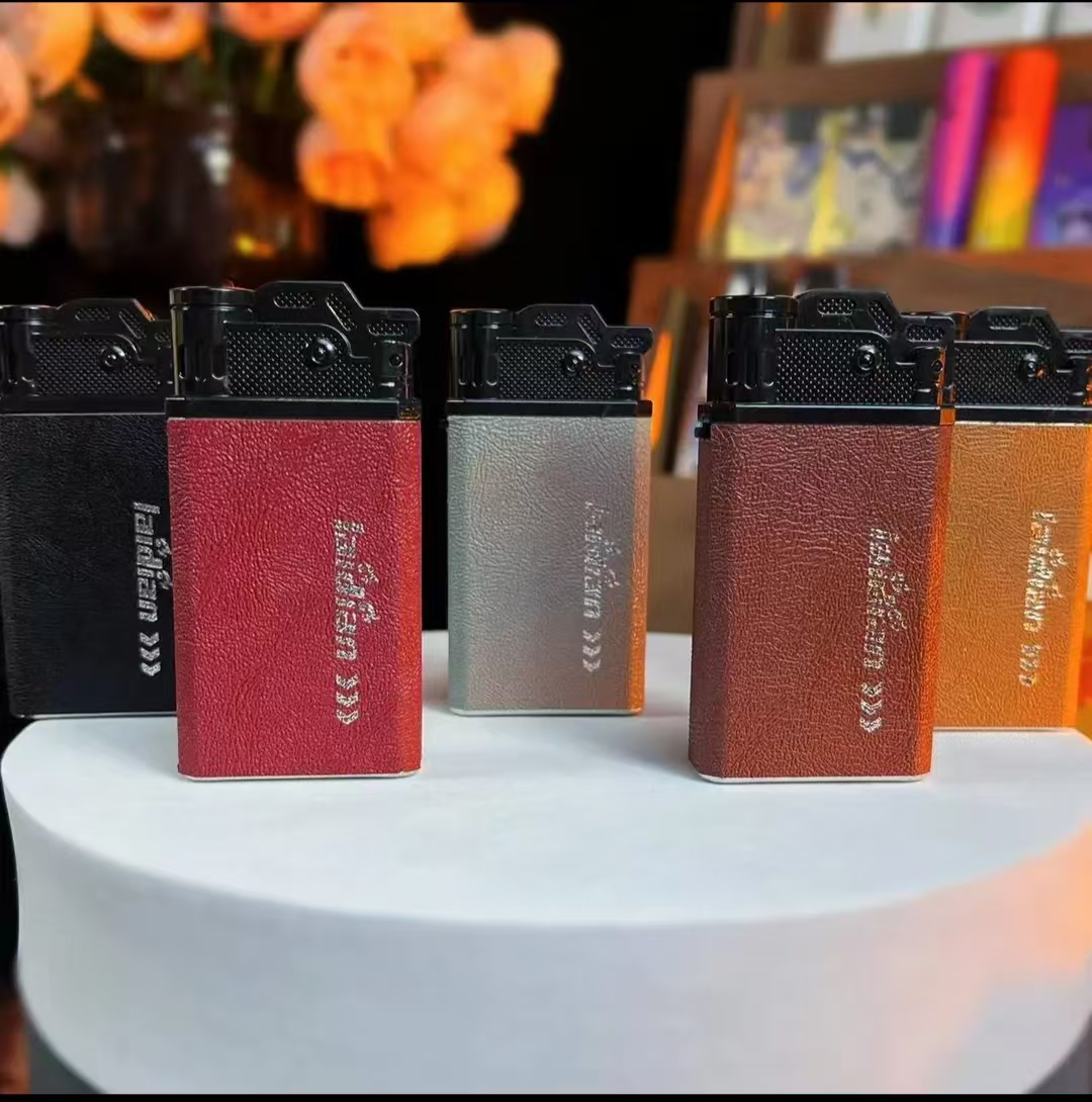 【时尚-水波纹】高档蓝焰防风充气打火机网红加厚潮流个性打火机