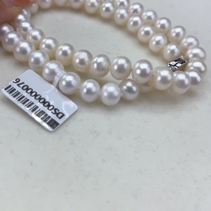 淡水珍珠颈饰银S925镶嵌9➕冷白