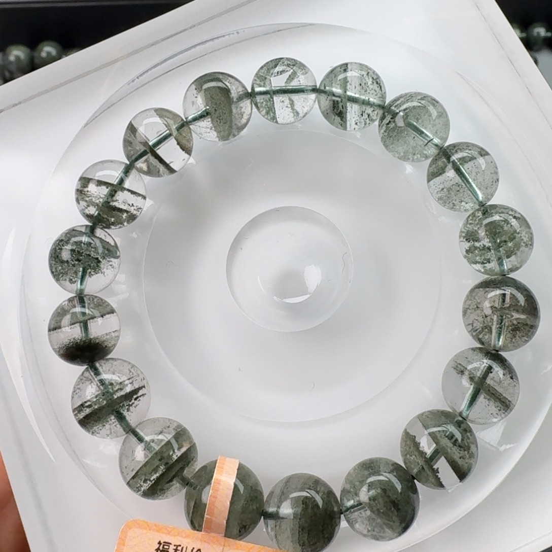 手链未镶嵌水晶天然绿幽灵千层11